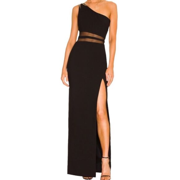 Likely Nolita One Shoulder Long Evening Gown Black Maxi Gown New With Tag Size 2 - Picture 1 of 10